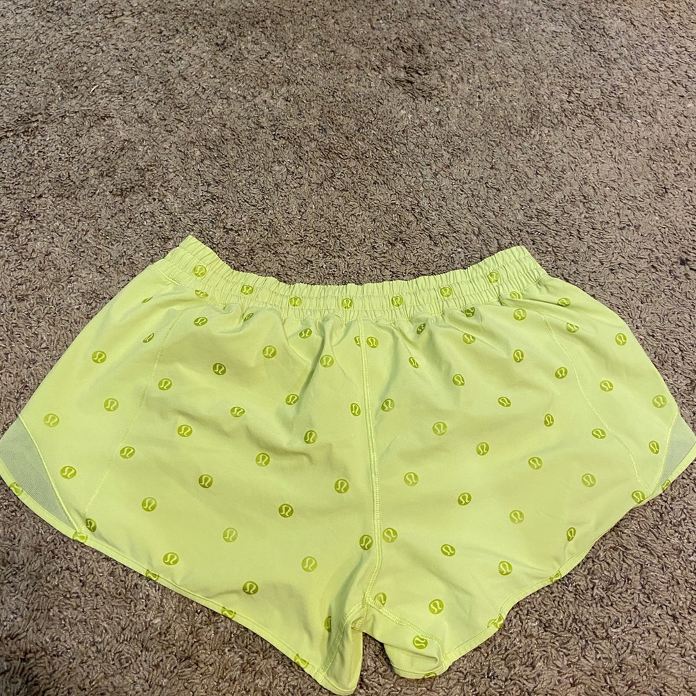 Lululemon hotty hot logo shorts. Size 14, 4 inch.